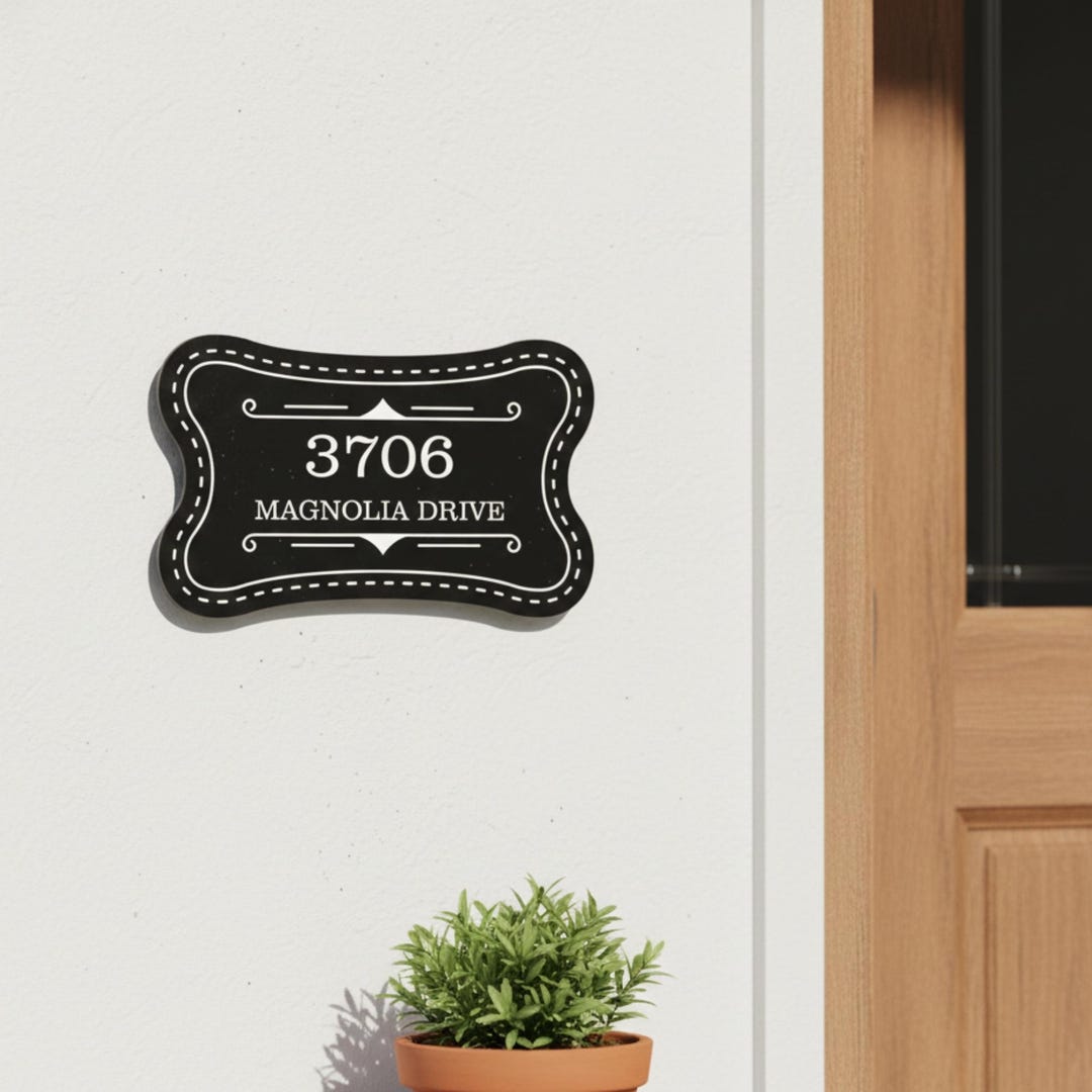 Traditional Address Sign, Classy House Numbers, Metal Wall Plaque - Etsy