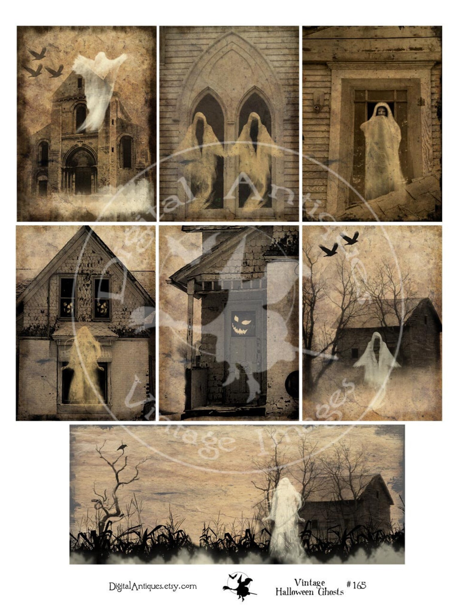 Halloween Vintage Ghosts Images Instant Digital Download | Etsy