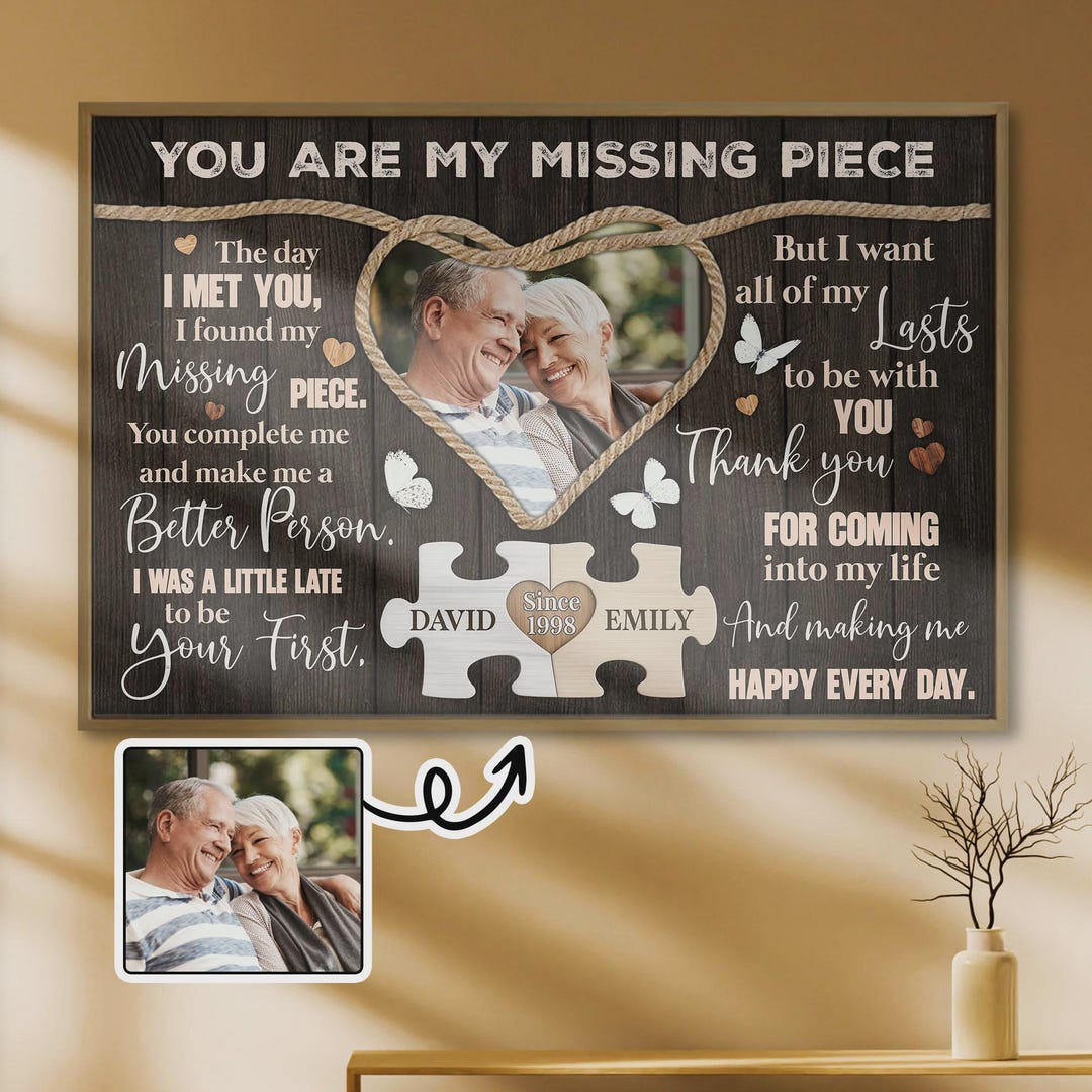 Personalized 'you Are My Missing Piece' Canvas Art, Custom Puzzle Piece ...