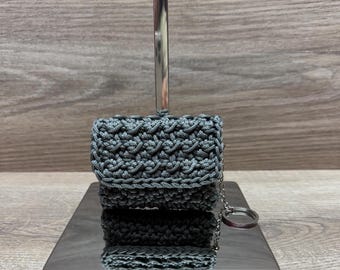 Handgemaakte gehaakte sleutelhanger clutch: polypropyleen koord mini portemonneetje