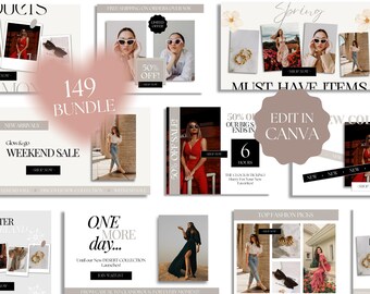 Ecommerce Website Banner Templates: Canva Editable Web Slides (Digital Download)