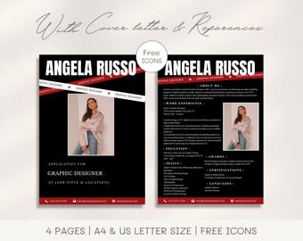 Graphic Designer Resume Template: Modern Creative CV (Canva, US Letter & A4)
