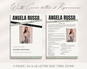 Graphic Designer Resume Template: Modern CV with Cover Letter (Canva Editable)