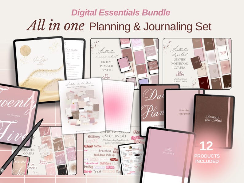 Aesthetic Digital Stickers | Planner, Journal, GoodNotes (PNG) image 10