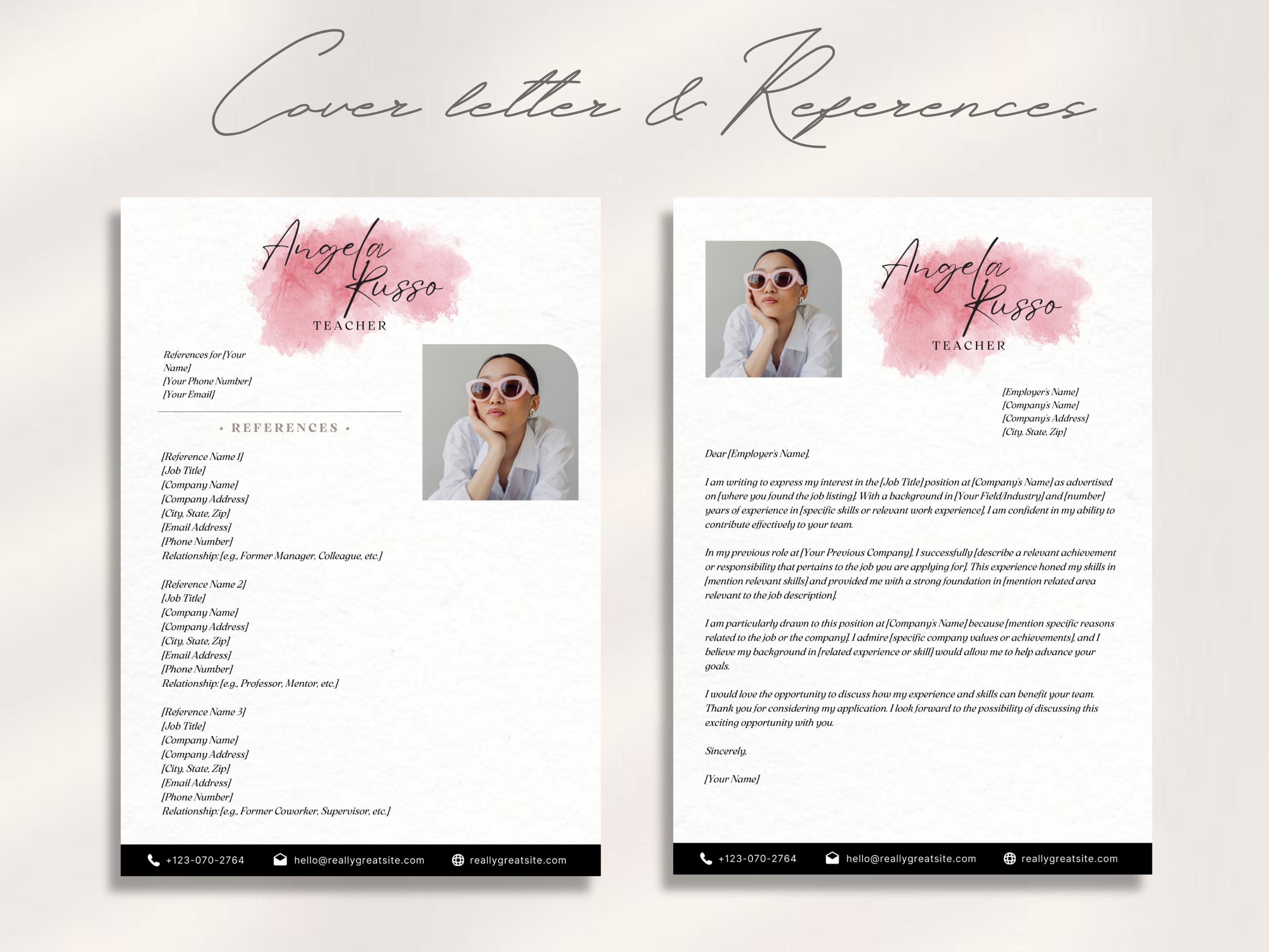 Professional Teacher Resume Template Modern Canva Resume Template With ...