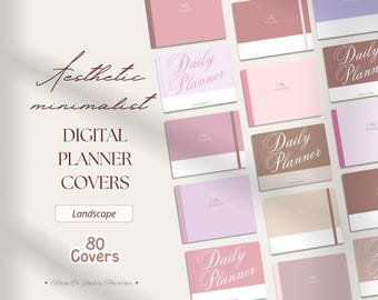 Landscape Planner Covers, Minimalist Digital Notebook (PNG Digital Download