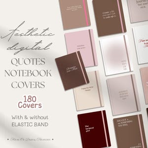 Aesthetic Quotes Digital Notebook Covers, Planner covers, Journal covers, Minimalist covers, Goodnotes covers, Notability cover, BUNDLE, PNG