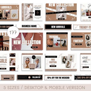 Web banner design Clothing website Ecommerce website Editable banners Boutique & Fashion banner DIY banner Wix banner Shopify banner Bundle