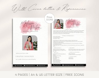 Graphic Designer Resume Template: Modern Creative CV (Canva Editable)