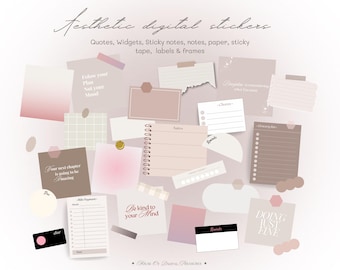 Aesthetic Digital Stickers | GoodNotes Planner & Journal (PNG)