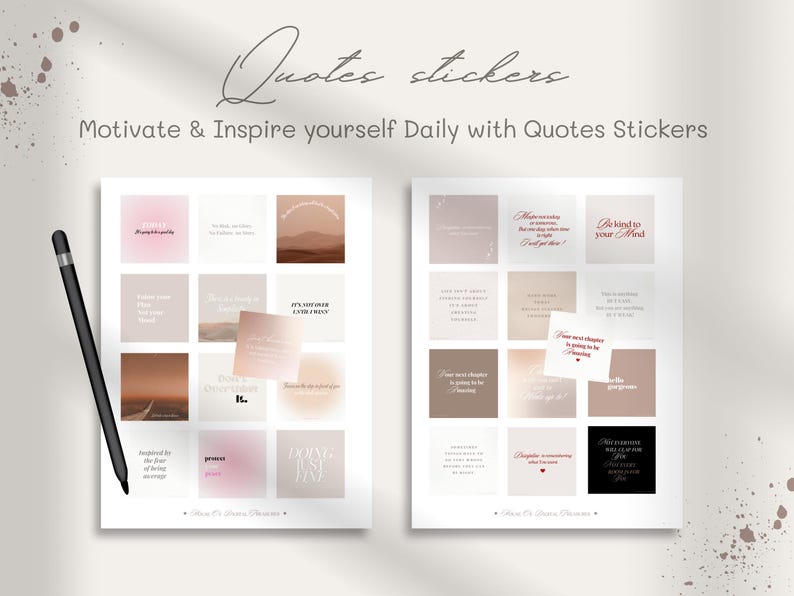 Aesthetic Digital Stickers | Planner, Journal, GoodNotes (PNG) image 3