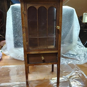 1/12 1/6 1/4 Miniature Cabinet DIY Kit – Unpainted Wooden Furniture for Dollhouse or Diorama