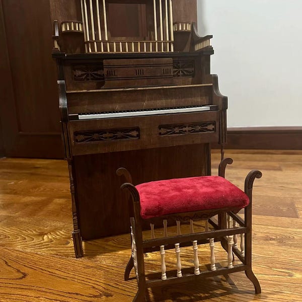 Miniatuur-doe-het-zelf-pianoset: 1/4 en 1/6 poppenhuismeubilair