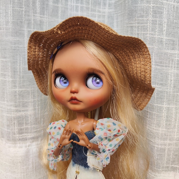Blythe Doll Strohhut: Sommer Accessoire für 1/6 Dolls