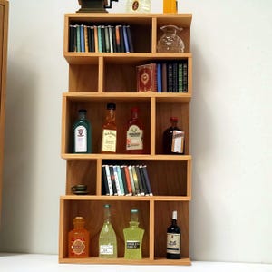 1:6 Scale Walnut Display Shelf – Handmade Miniature Bookshelf for BJD, Dollhouse, or Diorama