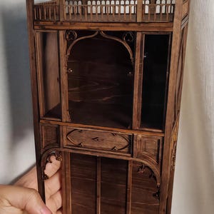 1:6 Scale DIY Miniature Victorian Cabinet Shelf - Dollhouse Furniture Kit