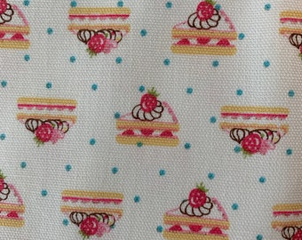 Kokka Japanese canvas fabric strawberry shortcake eight pink half yard