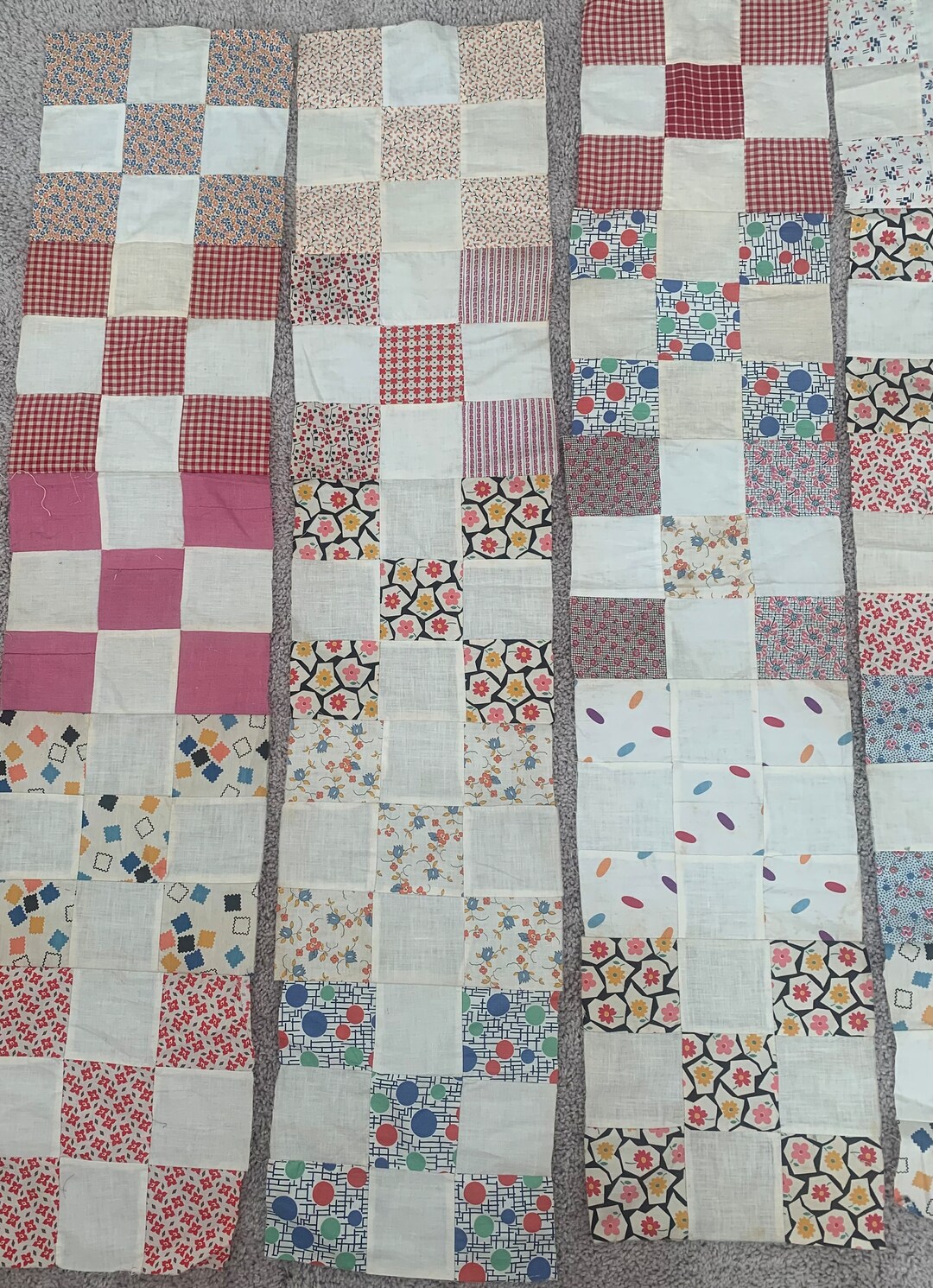 25 Vintage Quilt Squares Rustic Hand Pieced Etsy