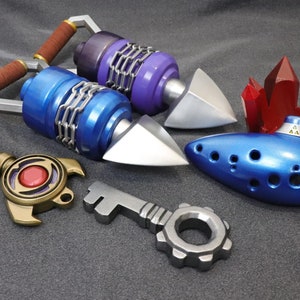 Complete Zelda-cosplayset Hookshot en Longshot en Ultrashot - Zelda Master Key Boss Key - Ocarina Zelda-fluit met 12 gaten - Ocarina of Time