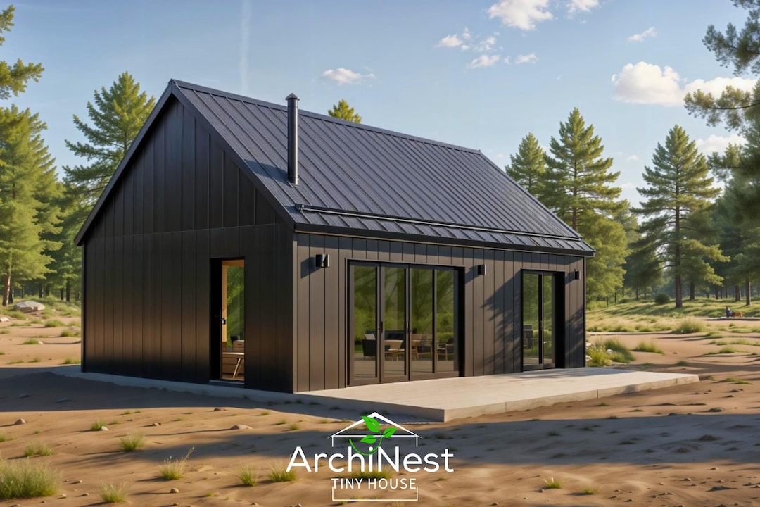 Modern Barn House Plan | 2 Bed Cabin With Loft (PDF Download) , 16' X ...