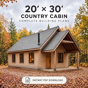 Tiny House Plans, 20x30 Loft Design with 2 Bedrooms, 1 Bath PDF