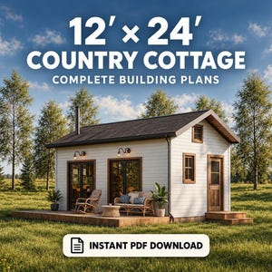 Minihaus-Plan, 12x24, modernes Design mit Schlafboden und PDF-Download