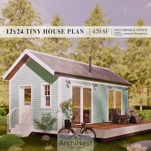Plattegrond kleine woning met vide, 420 m², 12 x 24,1 slaapkamer (kleine hut)