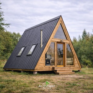 Planos de casa en forma de A de 16x20: Plano de casa pequeña de 350 pies cuadrados (archivos PDF incluidos)