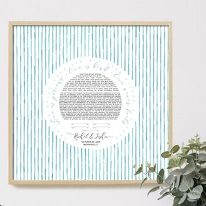 Aqua Blue Waterfall Simple Ketubah