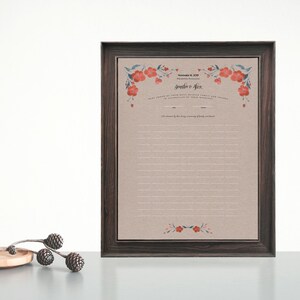 Modern Quaker marriage certificate Custom Quaker Wedding Witnesses image 2