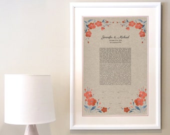 Ketubah and Quaker marriage certificate ⤺ Pansy Flower Bucket