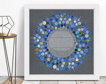 Bliss Burst Mid century modern Ketubah < Interfaith Reform Jewish wedding gift