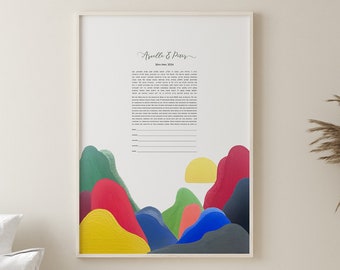 Rainbow Floating Magic Mountain Ketubah print