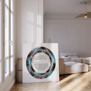Contemporary Heaven Circles Ketubah gold accents poem