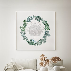 Blue Lovebirds Watercolor Eucalyptus Ray Ketubah