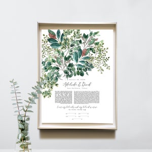 Mixed Greenery Modern Wedding Ketubah image 1