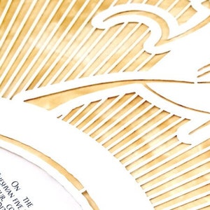 Hand painted gold Ketubah &gt; Papercut Calligraphy I am my beloved&#39;s