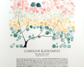 Color Field Painted Tree Jewish Wedding Tallit Ketubah > The Bridal Canopy