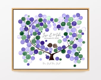 Custom calligraphy Guest Book painting Wedding tree - AMERICAN PLUM TREE painted by OnceUponaPaper