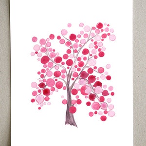 Watercolor Painting art Pink Party Tree watercolor nursery gift image 3