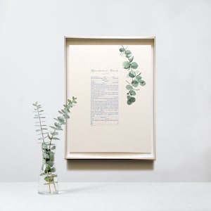 Handmade Simple Elegant Typeset Ketubah &gt; Eucalyptus Garland optional design element