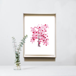 Watercolor Painting art Pink Party Tree watercolor nursery gift image 1