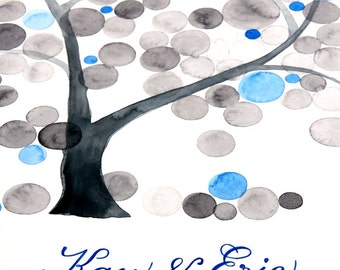 Custom Wedding Guest Book painting - Personalized guestbook - Birthday Tree Bridal shower Family reunion