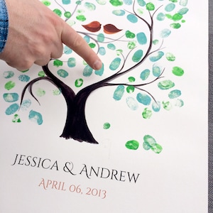 Fingerprint Guest Book custom wedding print - thumbprint ready guestbook - rustic wedding alternative
