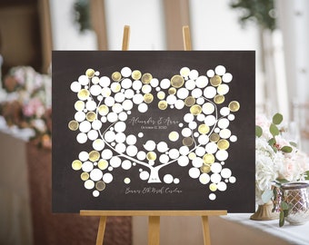 Bohemian classy wedding Custom golden like and whites guest book