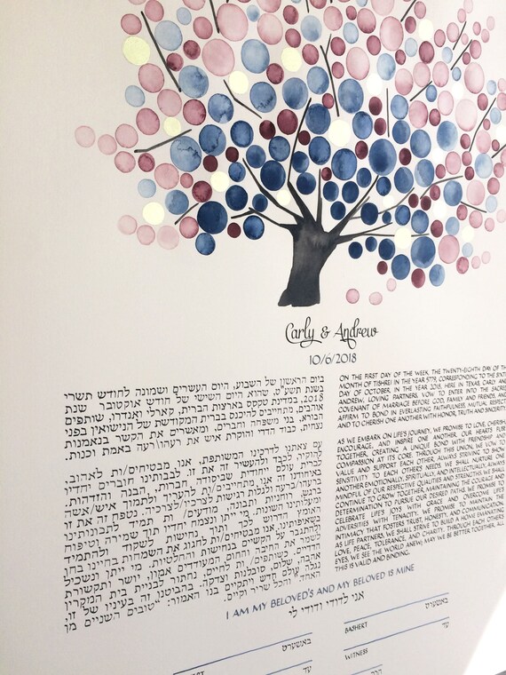Gold Ketubah Painting Jewish Wedding Marriage Certificate Etsy