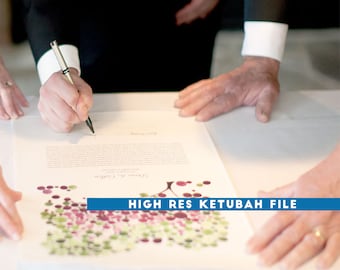 Ready to print high res Ketubah file - add on upgrade for an already purchased Print Ketubah