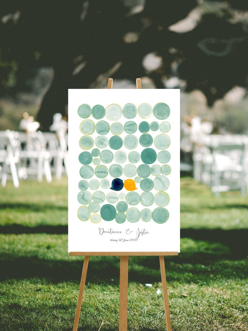 Tropical Greens Wedding Guest Book With Custom Poetic Verse Etsy