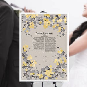 Modernes Ketuba Aquarell Blumenzweige Aquarell Ketuba von OnceUponaPaper Künstler Elena Berlo