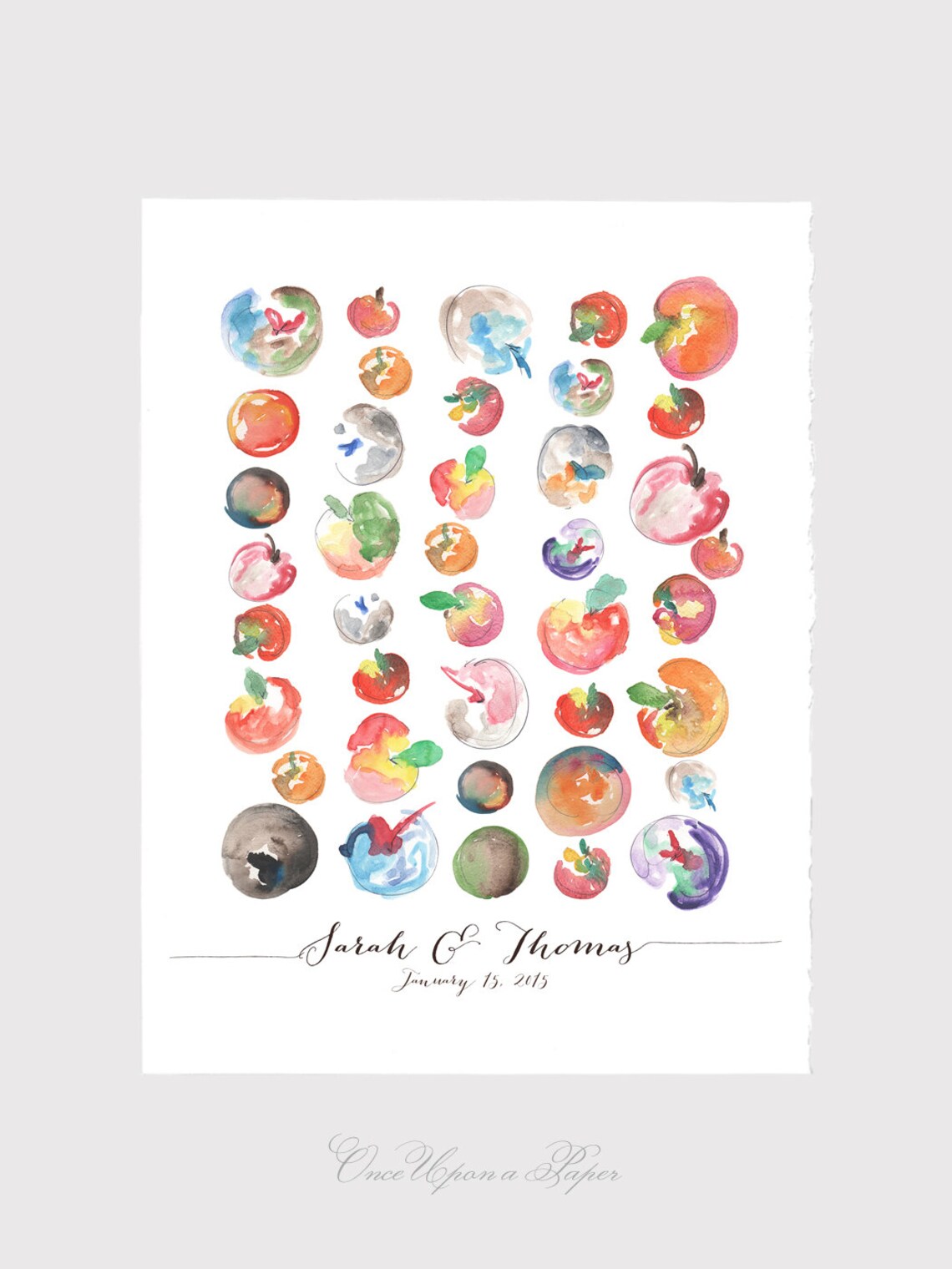 Apple Guest Book Birthday Gift One Apple a Day Baby Etsy